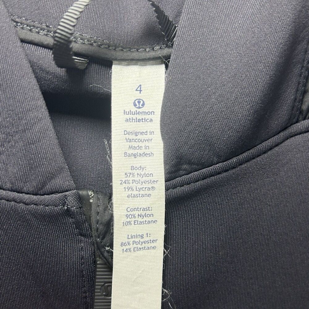 Lululemon Re-form 1/4 Zip Black Hooded Vest Jacket Women's Size 4 Hooded - Picture 2 of 9